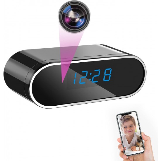 Kablosuz Gizli Kamera Masa Saati - Mini Kamera Kaydedici, Gece Görüş, Hareket Algılama, Wifi