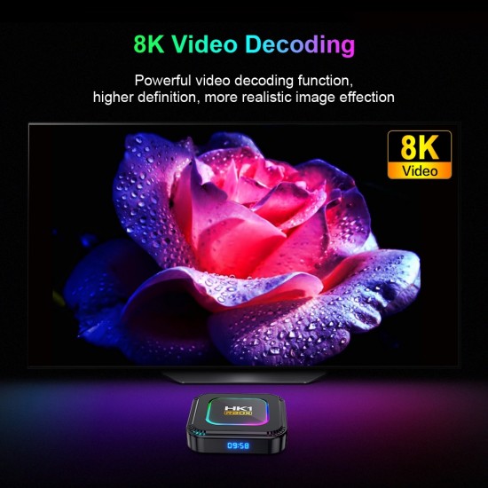 HK1 RBOX K8 8K Android 13.0 Uzaktan Kumandalı Akıllı TV Kutusu - RK3528 Dört Çekirdekli, TV BOX Set Top Box
