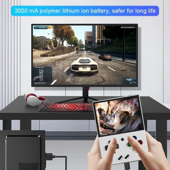 Miyoo Mini Plus 3,5 inch IPS Ekran Retro El Oyun Konsolu - Elde Taşınabilir Oyun Konsolu, 64GB 15000 Oyun