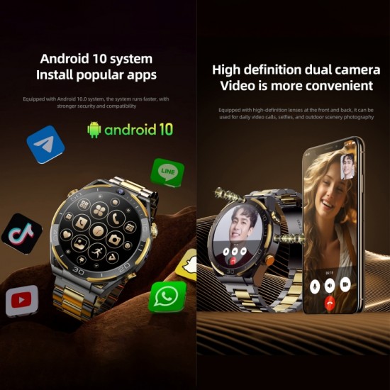LEMFO T7 Akıllı Saat Telefon - 1.5 inch AMOLED Ekran, 4G , Android 10, Helio P22 İşlemci, 6GB RAM + 128GB ROM