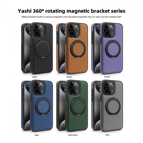 iPhone 15 Pro Max için Yashi 360 Derece Dönen Manyetik Braket Telefon Kılıfı (Min:5 Adet) iPhone 15 Pro Max için Yashi 360 Derece Dönen Manyetik Braket Telefon Kılıfı (Min:5 Adet)