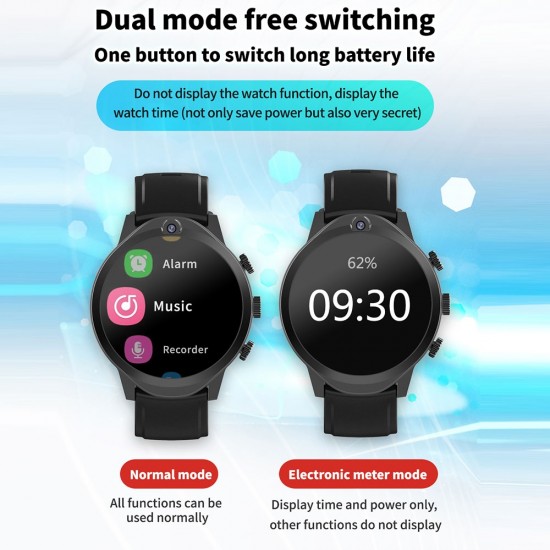 Rogbid Brave 2 Android 9.0 LTE 4G Akıllı Saat Telefon - 1,45 inch TFT Ekran, Yüz Tanıma Desteği, 4GB RAM + 64GB ROM