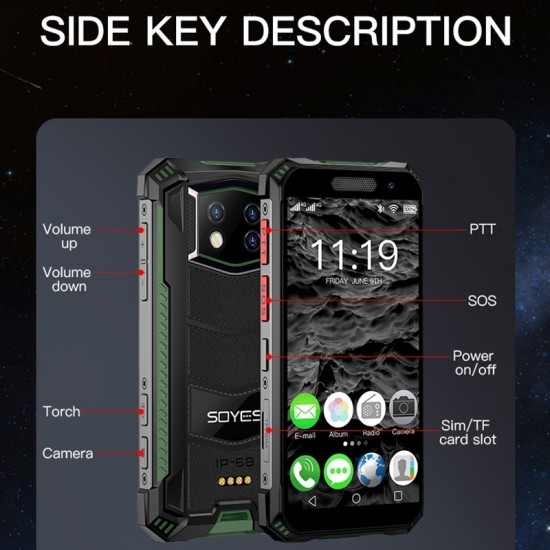 SOYES S10 Max Sağlam Rugged Akıllı Cep Telefon - 4G VoLTE, 3.5 inch Ekran, Android 10 OS, Dual Sim, OTG, NFC, PTT Walkie Telsiz, Su Geçirmez SOYES S10 Max Sağlam Rugged Akıllı Cep Telefon - 4G VoLTE, 3.5 inch Ekran, Android 10 OS, Dual Sim, OTG, NFC, PTT Walkie Telsiz, Su Geçirmez