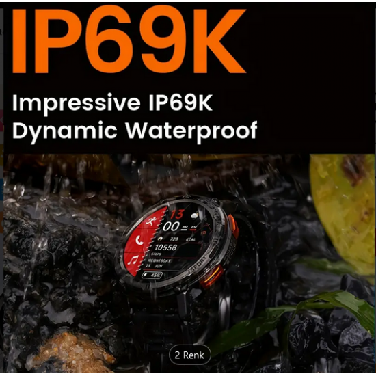 KOSPET TANK T2 Akıllı Saat - AMOLED Ekran, 5 ATM ve IP69K Su Geçirmezl, HIFI Kablosuz Konuşma, 70 Spor Modu, Fitness
