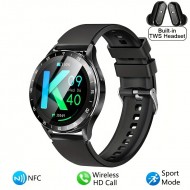 X10 Bluetooth Kulaklıklı 2 in 1 Akıllı Saat - TWS, NFC, Spor Müzik, Tam Dokunmatik HD Ekran, Fitness Takipçis,i Spor Saat, Dahili Kulaklık