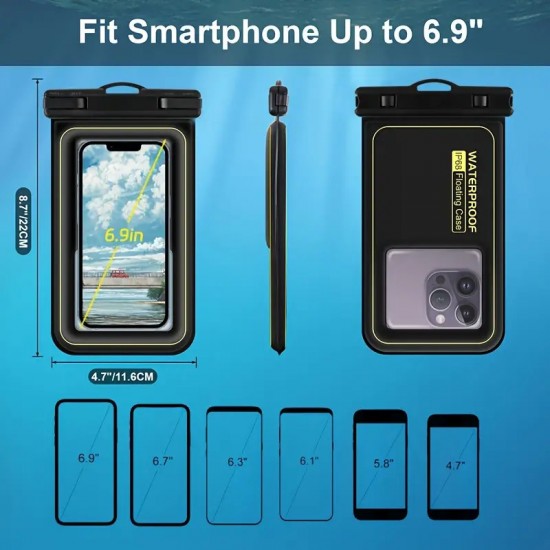 Su Geçirmez Telefon Kılıfı -Yüzme Içi, IPX8 Evrensel Su Geçirmez Telefon Kılıfı, IPhone 15/14/13 Pro Max/15/14/13
