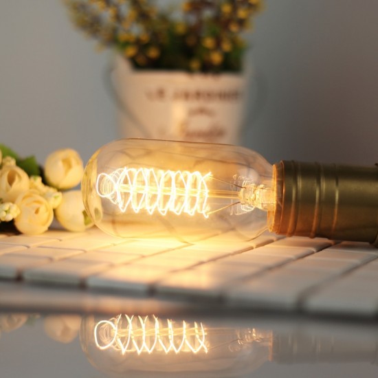 T45 LED Lamba Ampül - E27, Armatür Aydınlatıcı, Nostaljik Işıklandırma, 40W (Spiral Gold) - 4 Adet T45 LED Lamba Ampül - E27, Armatür Aydınlatıcı, Nostaljik Işıklandırma, 40W (Spiral Gold) - 4 Adet