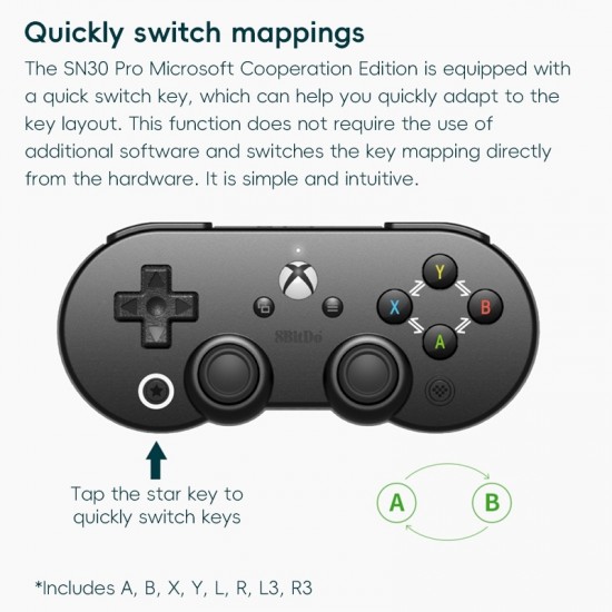 8bBitDo N30 Pro Microsoft İşbirliği Edition Kablosuz Gamepad - Oyun Kolu, Ayarlanabilir Stand 8bBitDo N30 Pro Microsoft İşbirliği Edition Kablosuz Gamepad - Oyun Kolu, Ayarlanabilir Stand