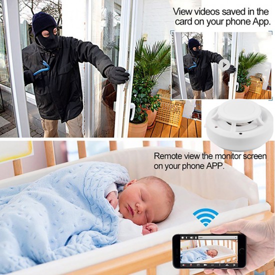 1080P HD Mini IP Kamera Duman Dedektörü - Hareket Algılama, Video Kaydedici, Wifi, Akıllı Ev Güvenlik Kamera 1080P HD Mini IP Kamera Duman Dedektörü - Hareket Algılama, Video Kaydedici, Wifi, Akıllı Ev Güvenlik Kamera