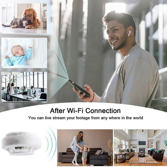 1080P HD Mini IP Kamera Duman Dedektörü - Hareket Algılama, Video Kaydedici, Wifi, Akıllı Ev Güvenlik Kamera 1080P HD Mini IP Kamera Duman Dedektörü - Hareket Algılama, Video Kaydedici, Wifi, Akıllı Ev Güvenlik Kamera