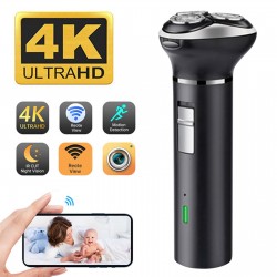 Traş Makinesi Görünümünde 1080p HD 4K p2p Kablosuz Gizli Kamera - Ses Kaydetme, Uzaktan WiFi Desteği, HD Web Kamerası, Casus Gizli Kamera, Razor Kamera