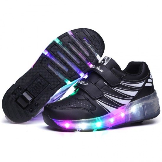 Çocuklar / Yetişkinler için Tekerlekli Kaykaylı Şarjedilebilir 7 ColorMix Led Spor Ayakkabı - Çocuklar için LED Ayakkabı