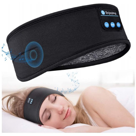 Bluetooth Kulaklık Özellikli Kafa Bandı - Uyku için Kafa Badrı Bluetooth Kulaklık, Göz Maskesi, Spor Görünüm Bandaj