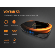 Vontar X3 Akıllı 8K Android 9.0 TV kutusu - Medya Oynatıcı, 4GB RAM + 128GB ROM, Dual Wifi, Google Voice Assistant, Set top box