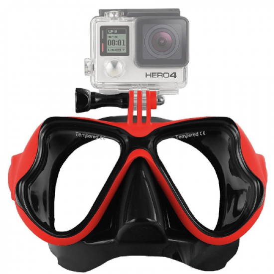 Sualtı Spor Dalış Maskesi - Yüzücü Gözlüğü, GoPro, Xiaomi, SJCAM Spor Kameralar için Dalış Maskesi