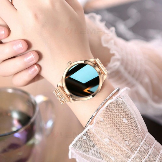  LEMFO LW07 Bayan Smart Watch Akıllı Kol Saati - Pırlanta Kordon, IP68 Su Geçirmez, Kadın Smart Watch