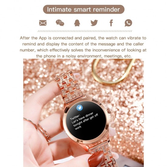 LEMFO LW07 Bayan Smart Watch Akıllı Kol Saati - Pırlanta Kordon, IP68 Su Geçirmez, Kadın Smart Watch LEMFO LW07 Bayan Smart Watch Akıllı Kol Saati - Pırlanta Kordon, IP68 Su Geçirmez, Kadın Smart Watch