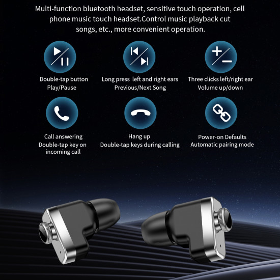 LEMFO T95 1.52 inch IPS Ekran 2'si 1 Arada Bluetooth Kulaklık Akıllı Saat - 2 in 1 Dahili Bluetooth Kulaklıklı, Sağlık ve Fitness
