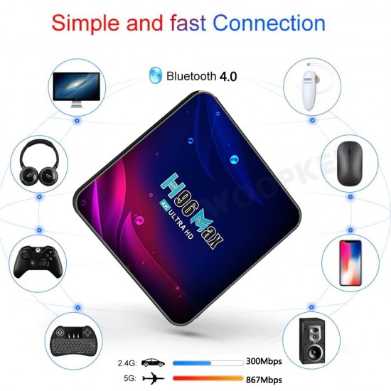 H96 Max Smart Akıllı Tv Kutusu - Android 11, Wifi, Bluetooth, 4K HD TVBOX Set Top box