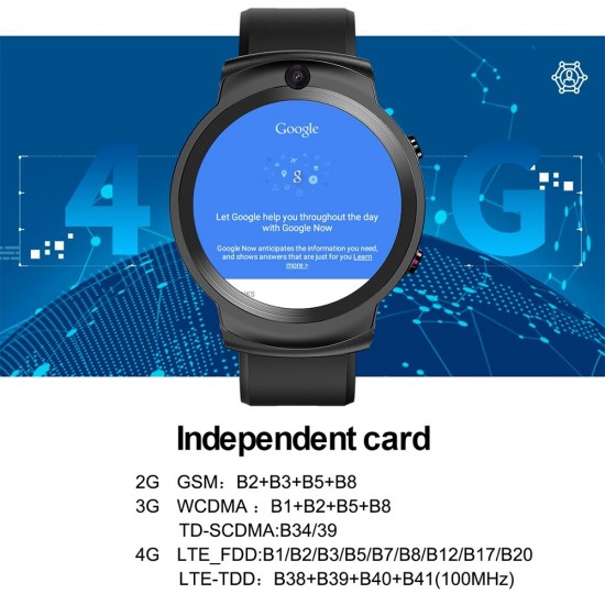 LEMFO LEM13 Akıllı 4G Kol Saati Telefon -  2MP Ön + 8MP Arka Kamera, 3GB RAM + 32GB ROM, 1280Mah Batarya