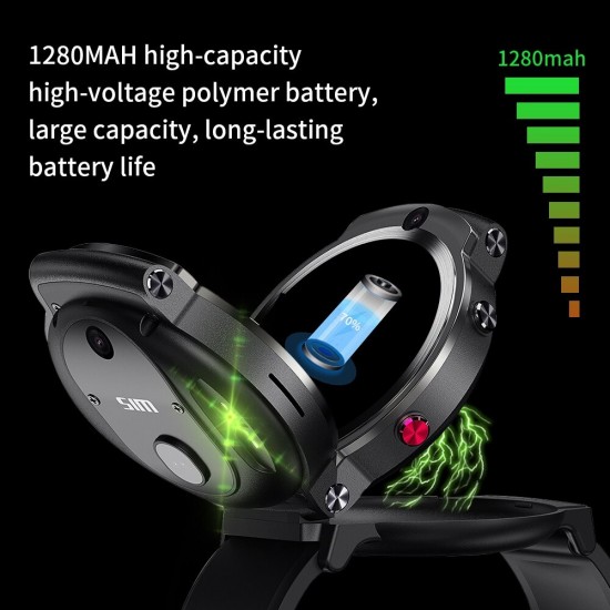 LEMFO LEM13 Akıllı 4G Kol Saati Telefon -  2MP Ön + 8MP Arka Kamera, 3GB RAM + 32GB ROM, 1280Mah Batarya